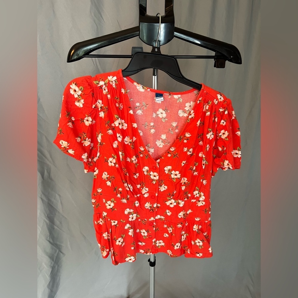 Floral Red Women's Top